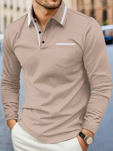 Cargar imagen en el visor de la galería, Men&#39;s Long Sleeve Shirt with Collar and Pocket Accents
