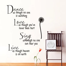 Load image into Gallery viewer, Dance Love Sing Live Inspirational Quote Wall Art
