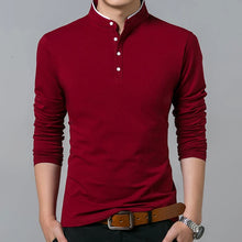 Load image into Gallery viewer, Long Sleeve Shirt with Mandarin Collar featuring a Contrasting Color
