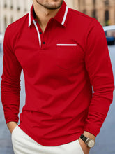 Cargar imagen en el visor de la galería, Men&#39;s Long Sleeve Shirt with Collar and Pocket Accents
