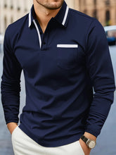 Cargar imagen en el visor de la galería, Men&#39;s Long Sleeve Shirt with Collar and Pocket Accents
