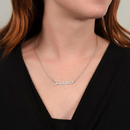 Personalized Name and Heart Pendant Necklace