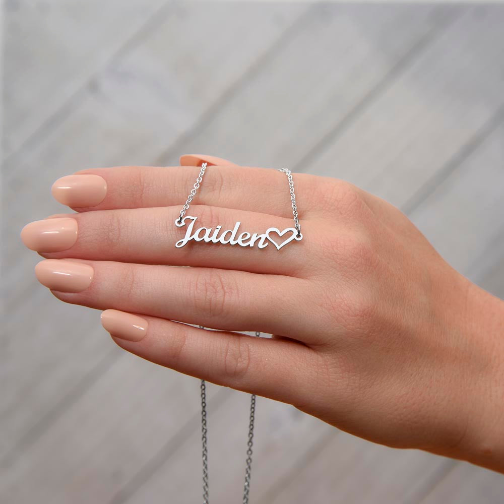 Personalized Name and Heart Pendant Necklace