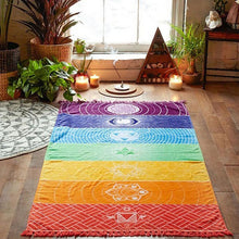 Cargar imagen en el visor de la galería, Rainbow Chakra Meditation Tapestry
