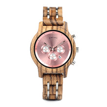 Load image into Gallery viewer, Women&#39;s Wooden Chronograph Quartz Watch
