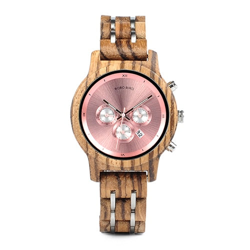 Women's Wooden Chronograph Quartz Watch