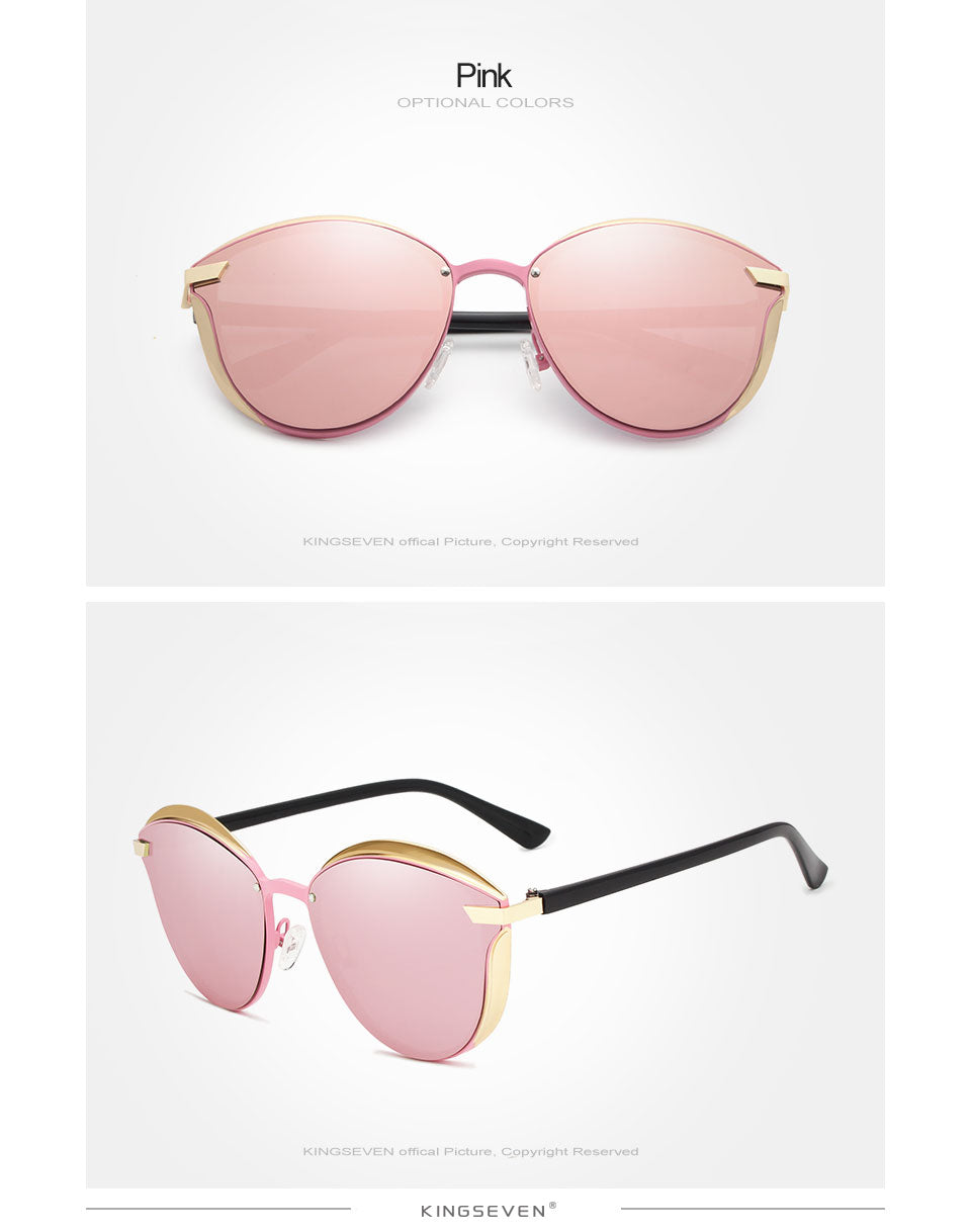 Polarized Cat Eye Mirror Sunglasses