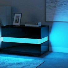 Cargar imagen en el visor de la galería, Modern Bedside Table w/2 Drawers and LED Light
