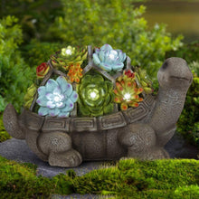Load image into Gallery viewer, Solar Garden Owl and Turtle Figurines
