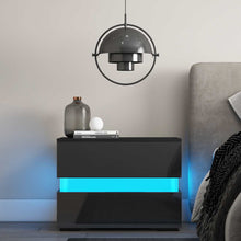 Load image into Gallery viewer, Modern Bedside Table w/2 Drawers and LED Light
