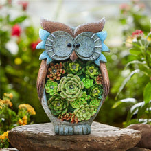 Cargar imagen en el visor de la galería, Solar Garden Owl and Turtle Figurines
