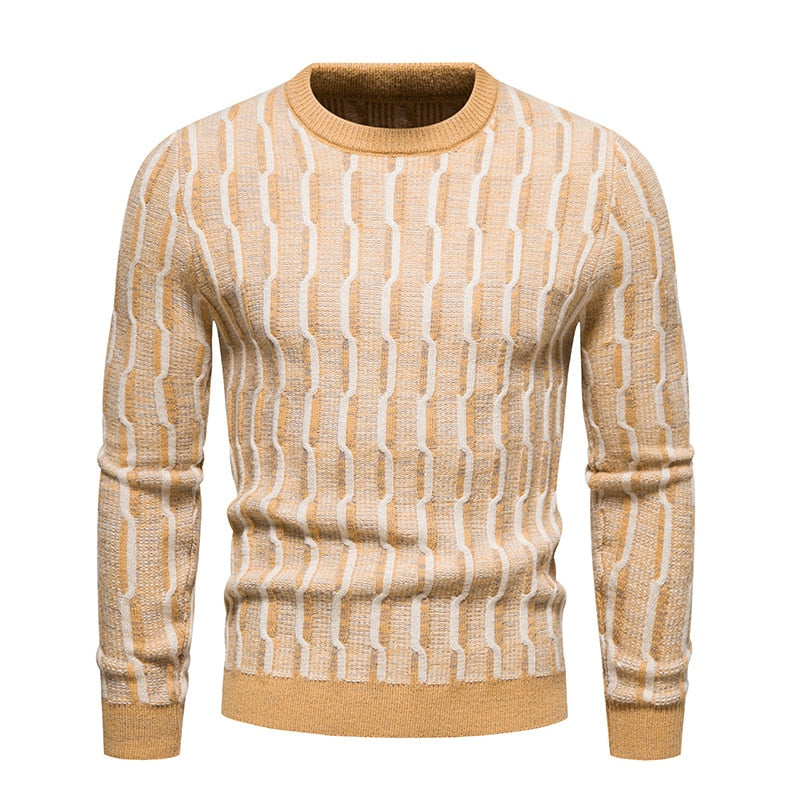 Computer Knitted Round Neck Pullover Sweater
