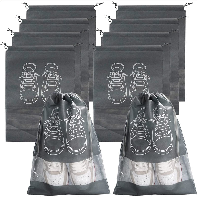 Portable Drawstring See Through Shoe Bag