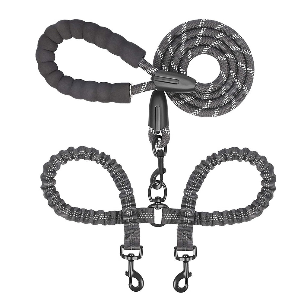 Double Dog Leash for Walking Two Dogs
