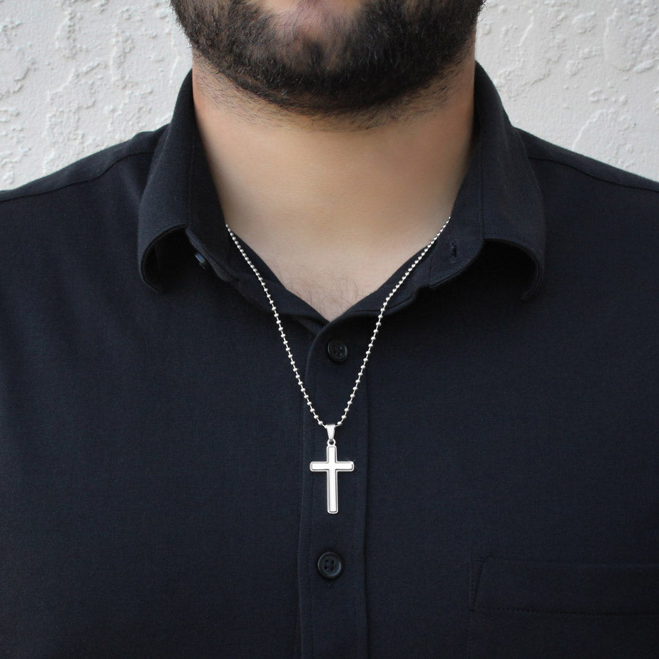 Personalized Cross Necklace for Son from Dad