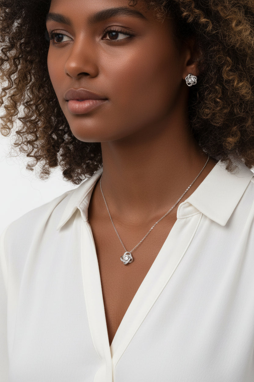 Love Knot Earring & Necklace Set