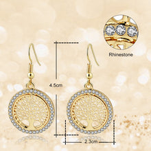 Load image into Gallery viewer, Tree of Life Earrings with Rhinestones
