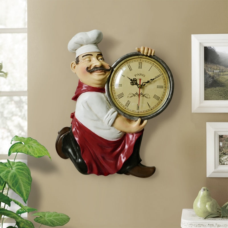 Retro Quartz Chef Wall Clock