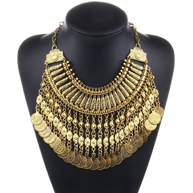 Ethnic Collar Choker and Coin Necklaces