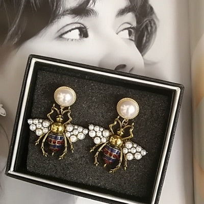 Queen Bee Faux Pearl Earrings