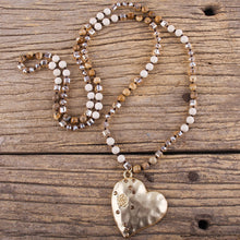 Load image into Gallery viewer, Crystal-Knotted-Metal-Heart-Pendant-Necklace.jpg
