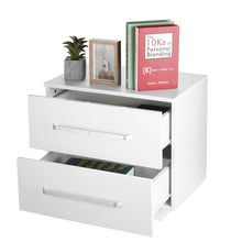 Load image into Gallery viewer, Modern LED Light Bedside Table w/2 Drawers and Handles
